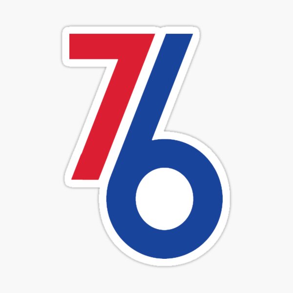 PHILADELPHIA 76ers VINTAGE STICKER DECAL SET  4" & 6" x 2.5"  TEAM ISSUE 