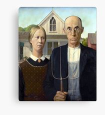 Iconic American Gothic by Grant Wood Canvas Print