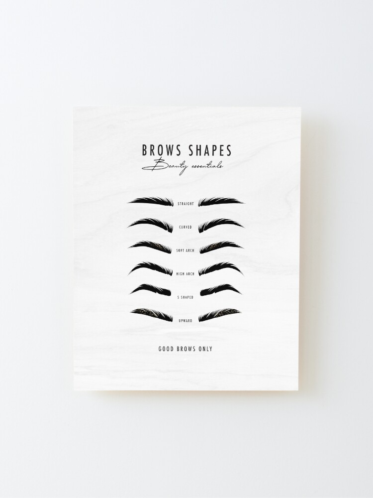 Alternate view of Brows microblading eyebrow shapes Mounted Print