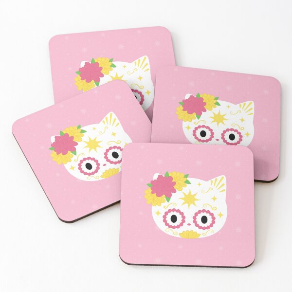 Item preview,  Sun Sugarskull Cat Pink designed and sold by cynthia tizcareno.