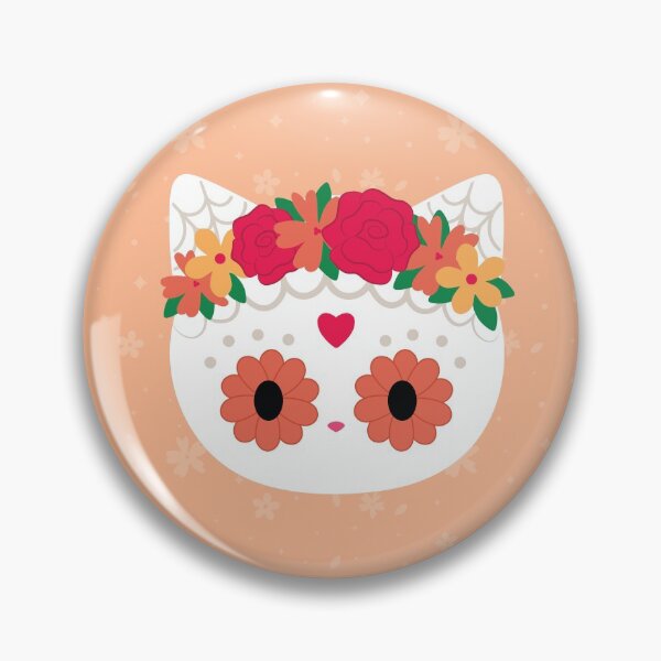 Item preview, Flower Crown White Sugarskull Cat  designed and sold by cynthia tizcareno.
