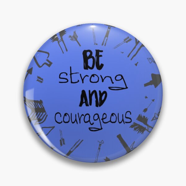 Item preview, Black & White Be Strong and Courageous on a Blue Background designed and sold by Textography1.
