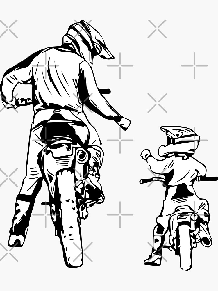 Thumbnail 3 of 3, Sticker, Dad and son motocross designed and sold by parasta.