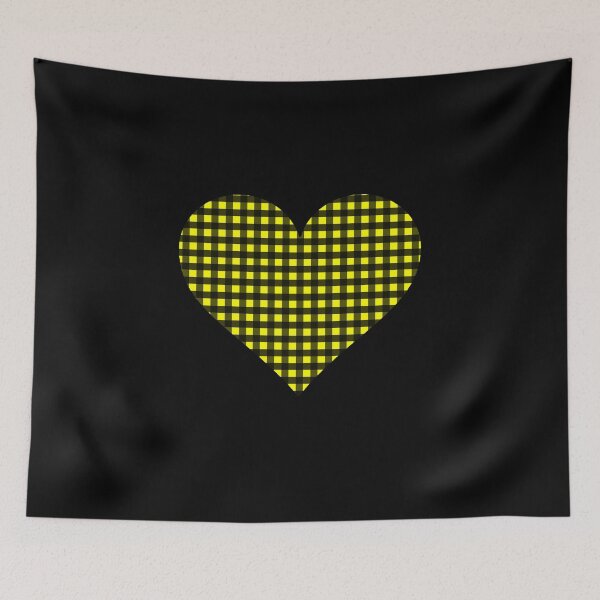 Item preview, Yellow and Black Gingham Heart designed and sold by Bumblefuzzies.
