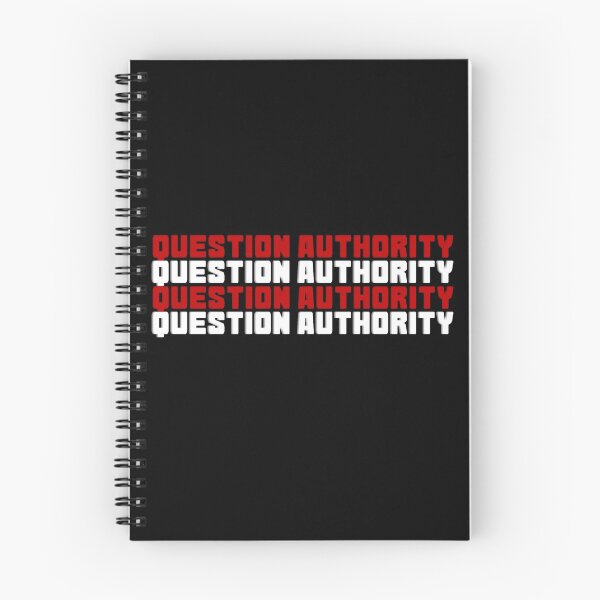Item preview, Question Authority Red and White Stacked Words designed and sold by boyscoutbooks.