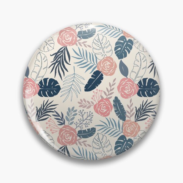 Item preview, Blue and Blush Tropical Floral Pattern designed and sold by Lauren Ullrich.