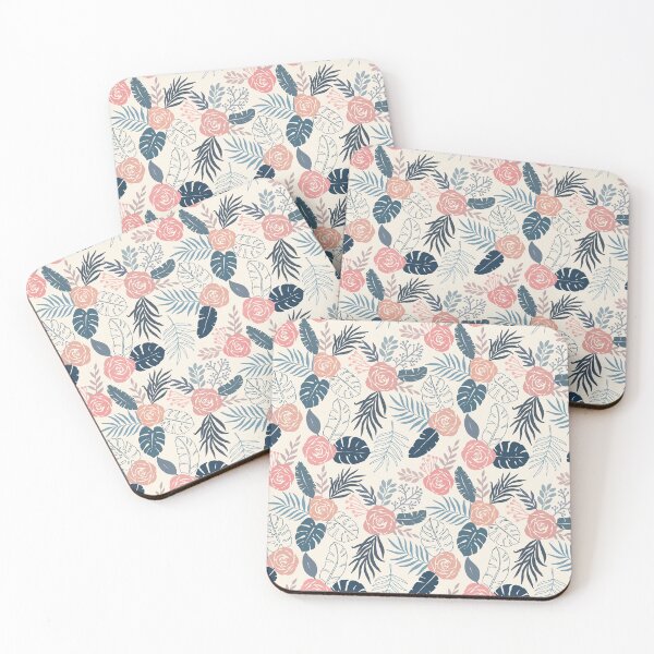 Item preview, Blue and Blush Tropical Floral Pattern designed and sold by Lauren Ullrich.