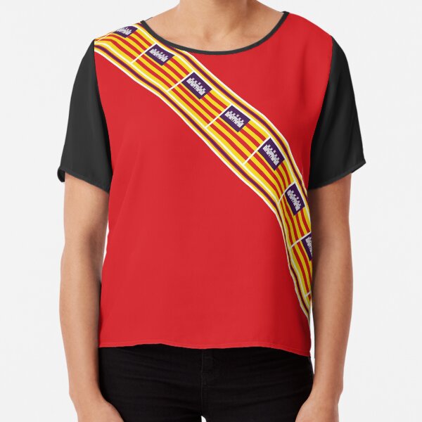 Geschenke, Aufkleber und Produkte der Flagge der Balearen (N) Chiffon Top