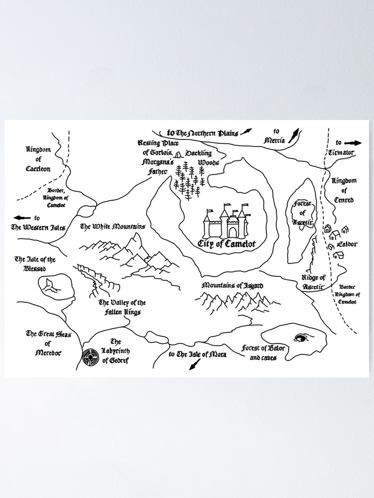 "Map Of Camelot (B)" Poster By BethXP | Redbubble