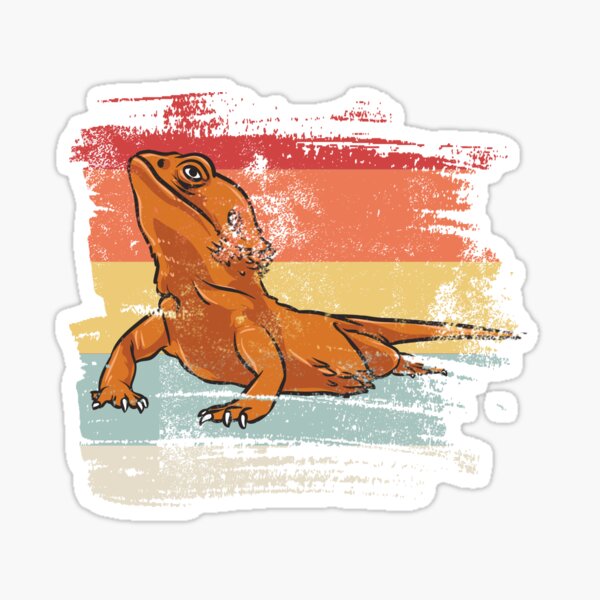 Retro Bearded Dragon Sticker