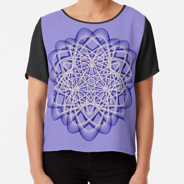 Abstract Blue Violet Atomic Swaps Chiffon Top