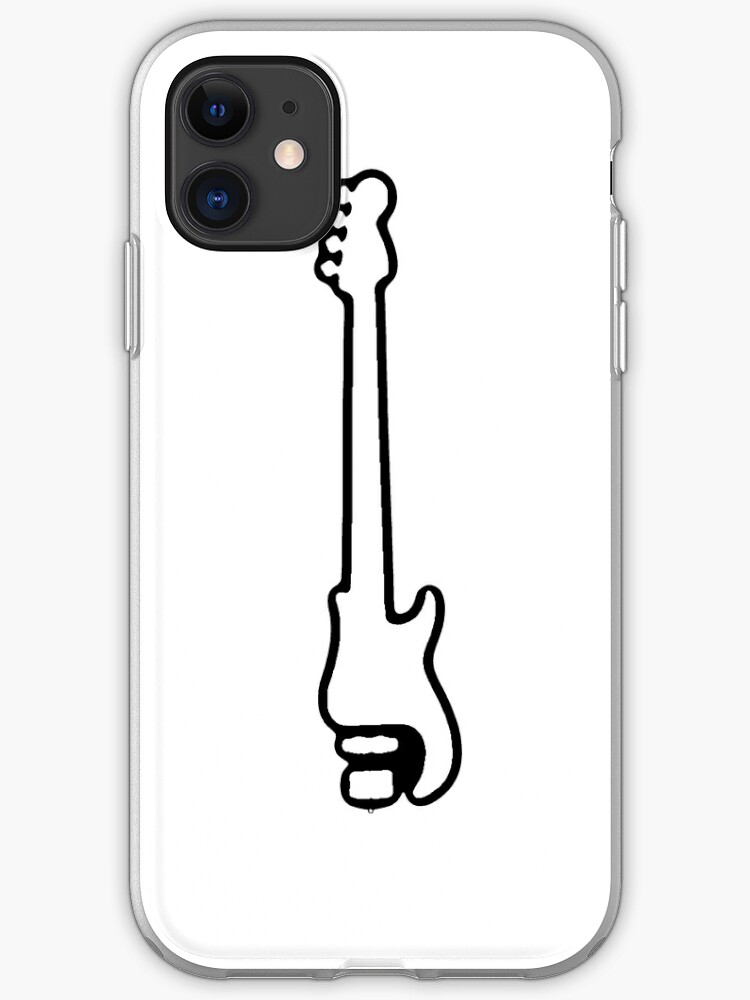 Bass Guitar Outline Iphone Case Cover By Georgebarwick Redbubble