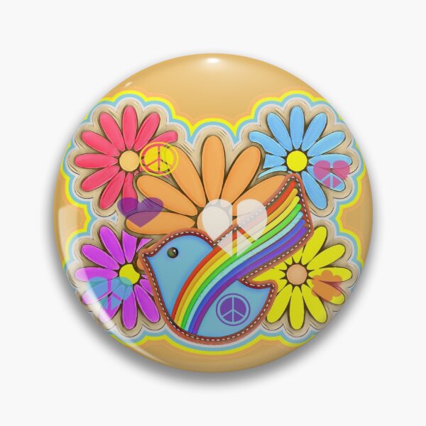 Item preview, Flower Power Hippy Retro Dove Design designed and sold by Alondra.