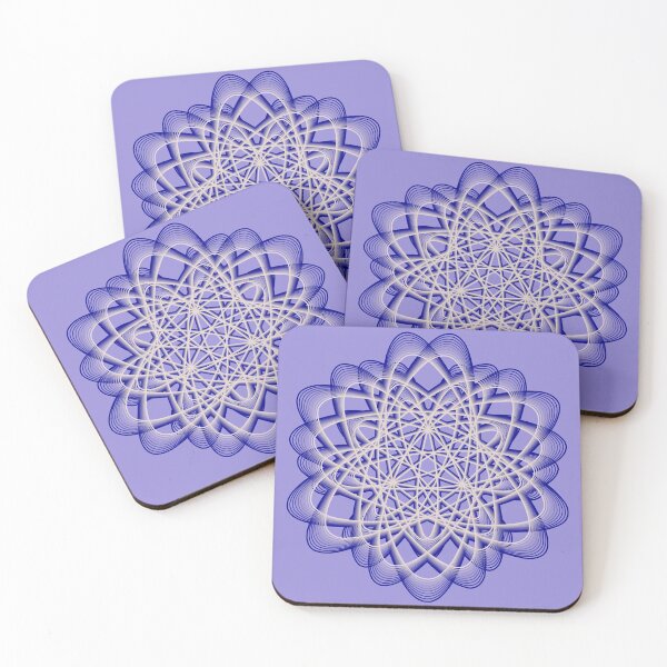 Abstract Blue Violet Atomic Swaps Coasters (Set of 4)