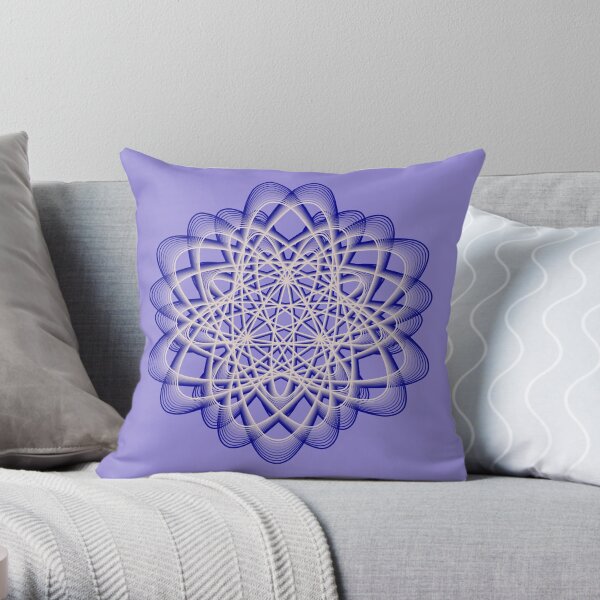Abstract Blue Violet Atomic Swaps Throw Pillow
