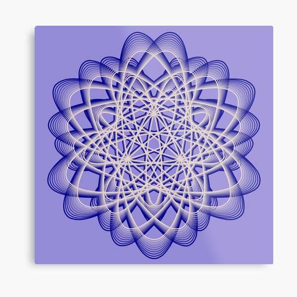 Abstract Blue Violet Atomic Swaps Metal Print