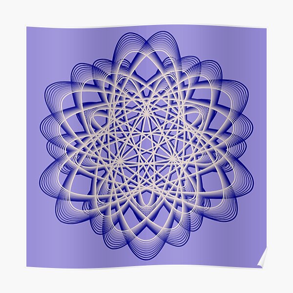Abstract Blue Violet Atomic Swaps Poster