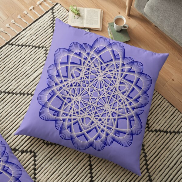 Abstract Blue Violet Atomic Swaps Floor Pillow