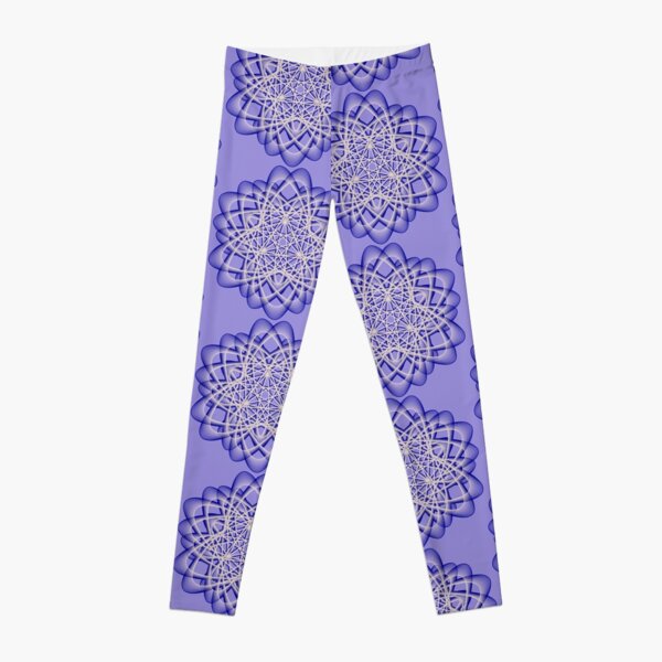 Abstract Blue Violet Atomic Swaps Leggings