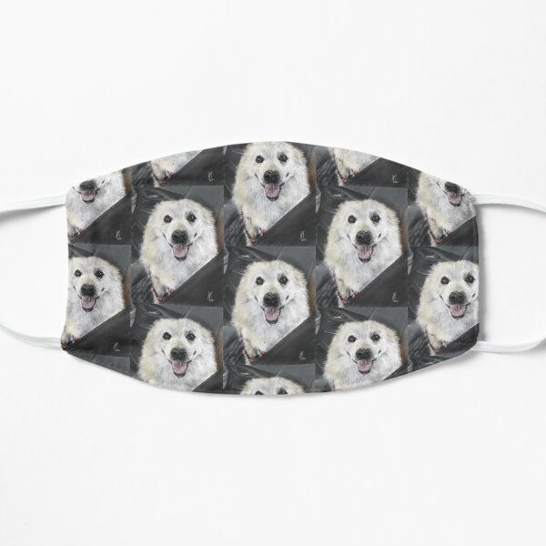 Happy Eskie Riding in a Car Mask