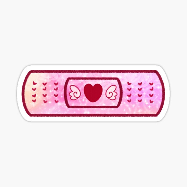 Menhera Heart Galaxy Bandaid Sticker (Large) Sticker
