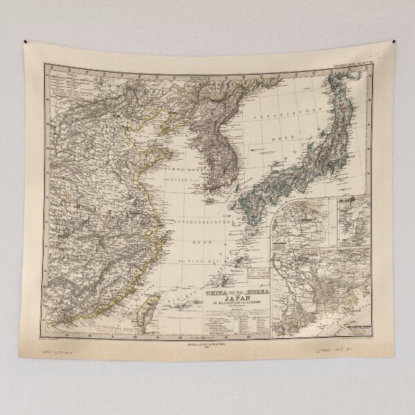 Item preview, Map of China, Korea and Japan (1872) designed and sold by allhistory.