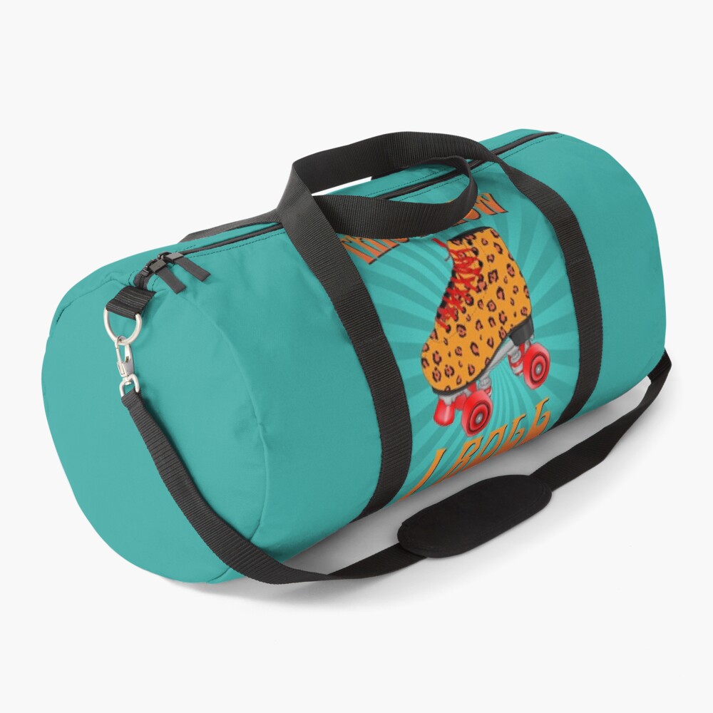 "This is How I Roll Roller Skate Teal Sunburst" Duffle Bag by