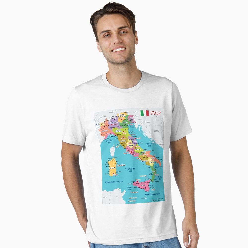 Italy map with regions and main cities | Sticker