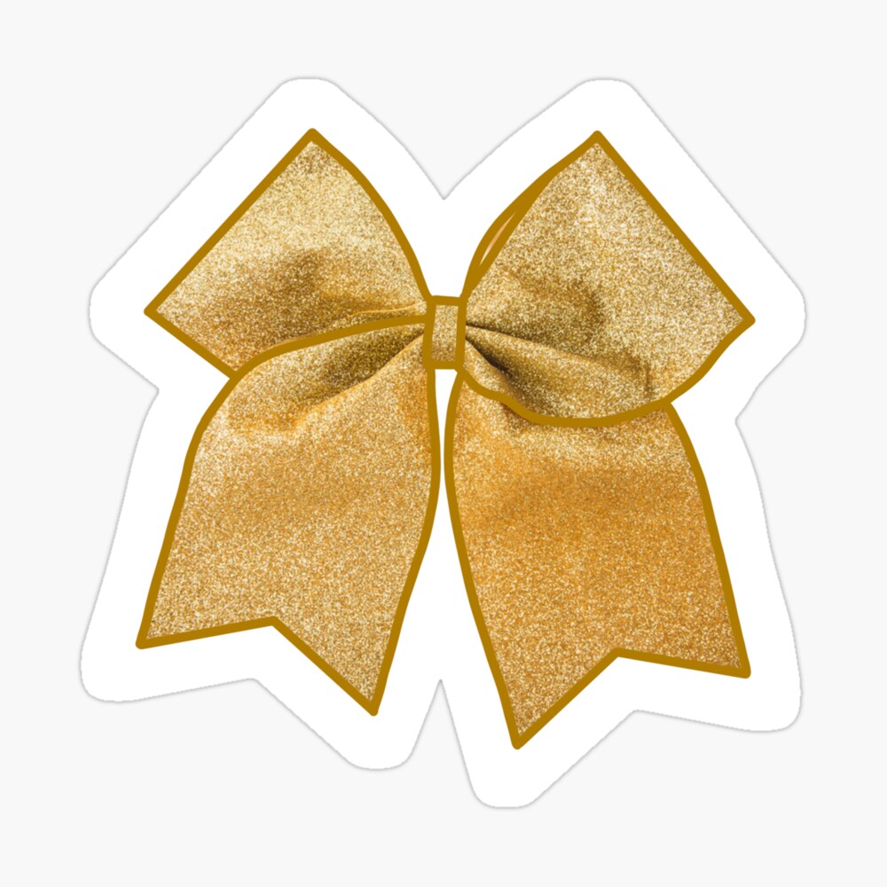 Gold Glitter Cheer Bow Sticker for Sale by samgordon07