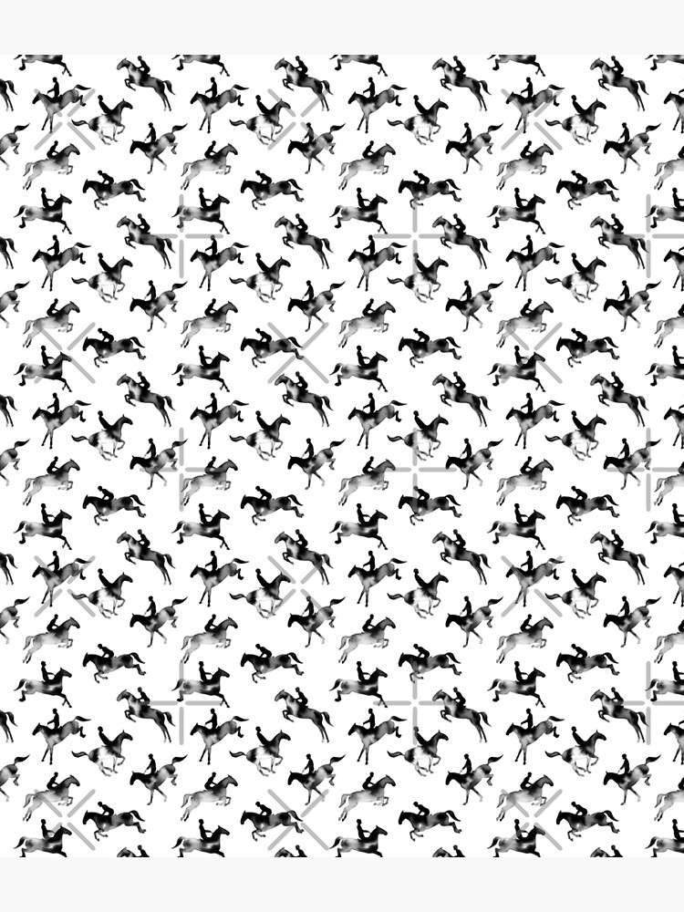 Watercolor Showjumping Horses (Black) by illucalliart