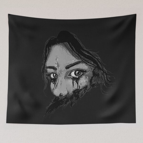 Item preview, Mysterious Girl with Beautiful Eyes in Ink designed and sold by aurielphoenix.