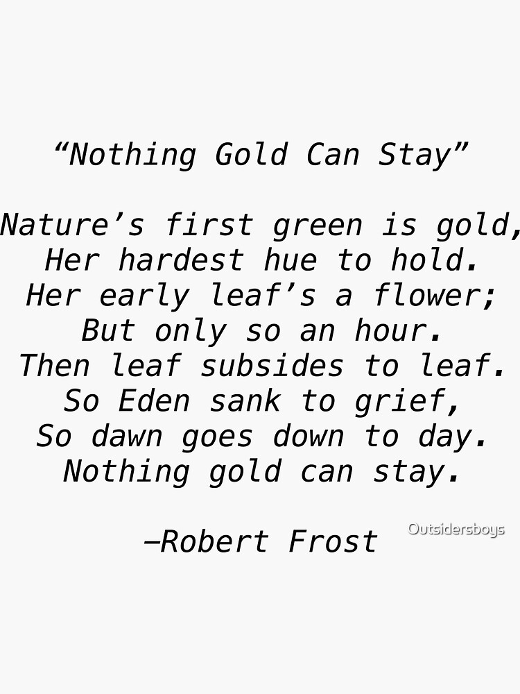 nothing gold can stay the outsiders poem