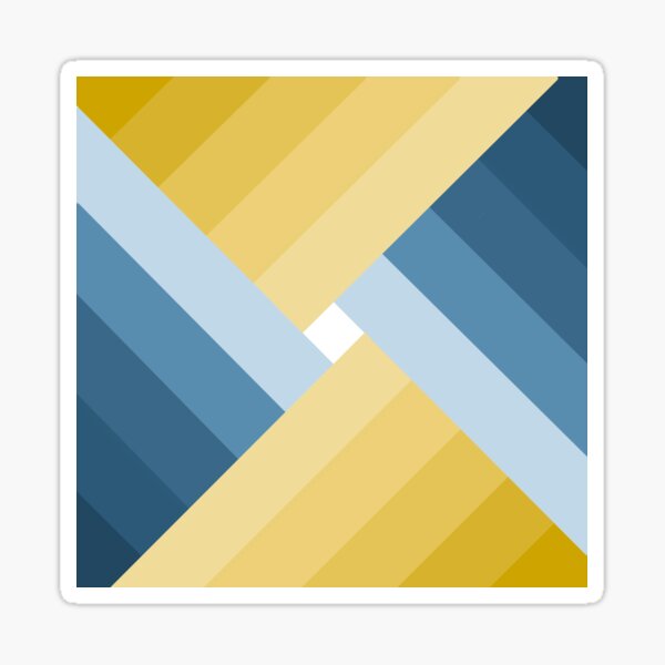 "Blue and yellow stripes " Sticker by bytheseaart Redbubble