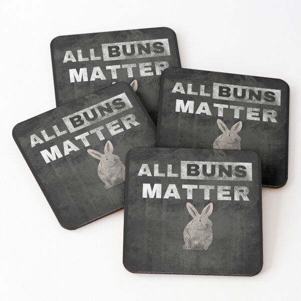 Item preview, Retro Rabbit ALL BUNS MATTER with tan bunny rabbit distressed designed and sold by Rabbitti.