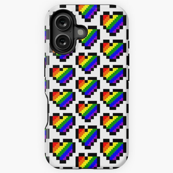 Pixel Rainbow Heart iPhone Tough Case