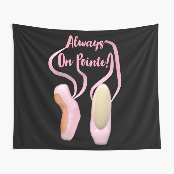 Item preview, Always On Pointe!  Ballet Pointe Shoes and Ribbons. (Black Background) designed and sold by ArtByLM.