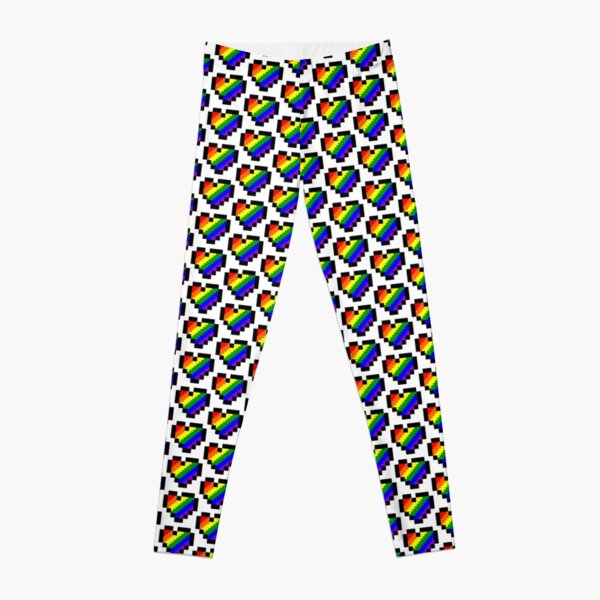 Pixel Rainbow Heart Leggings