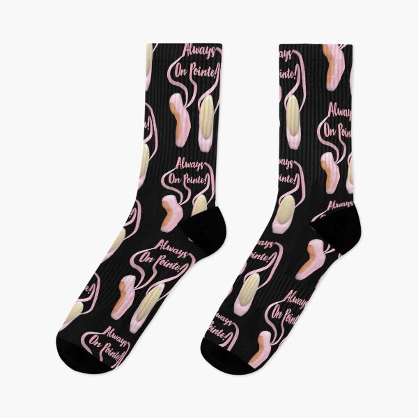 Item preview, Always On Pointe!  Ballet Pointe Shoes and Ribbons. (Black Background) designed and sold by ArtByLM.