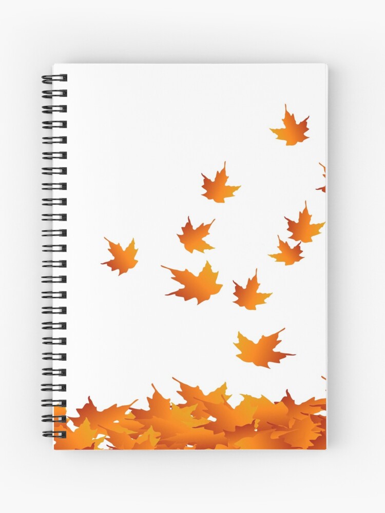 Cuaderno de espiral «Hojas de otoño, Hoja de arce, Hoja silueta,  Naturaleza, Caída, Naranja» de shabacadesigns | Redbubble
