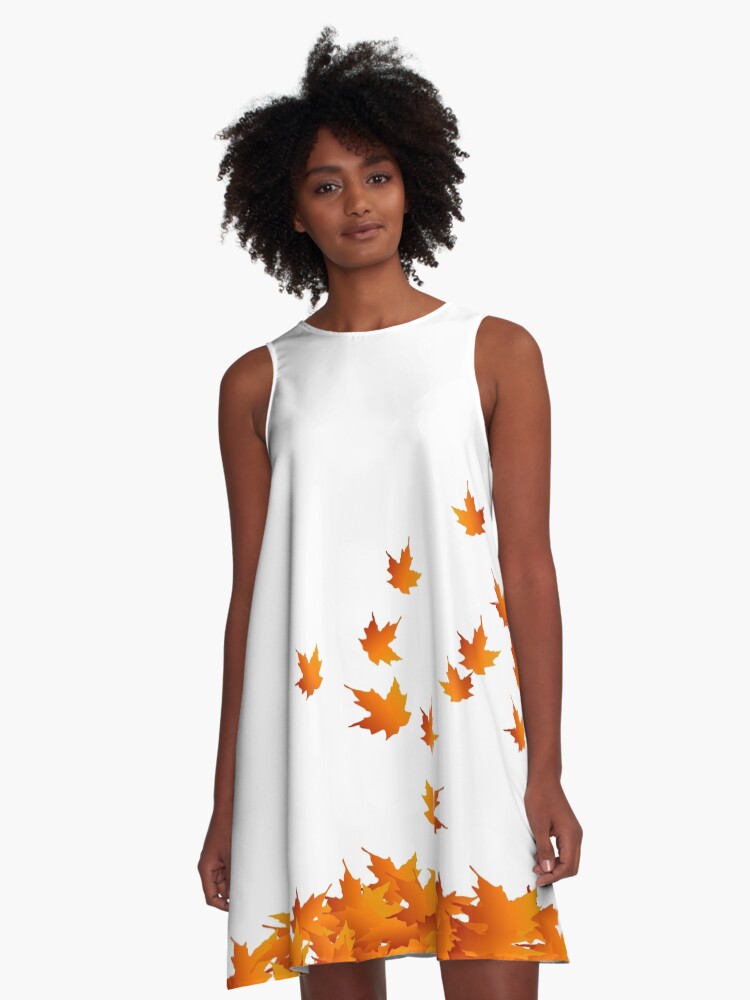 Dress with fall on sale leaves