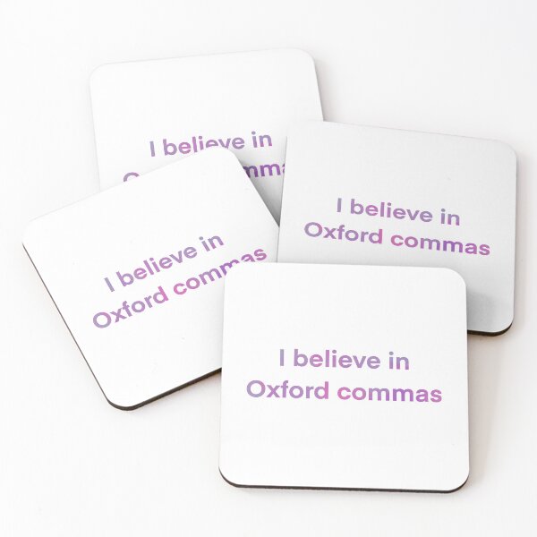 Item preview, I Believe in Oxford Commas Purple Tie Dye Watercolor quote designed and sold by WildeandCo.