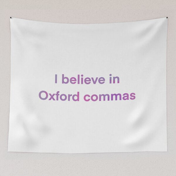 Item preview, I Believe in Oxford Commas Purple Tie Dye Watercolor quote designed and sold by WildeandCo.
