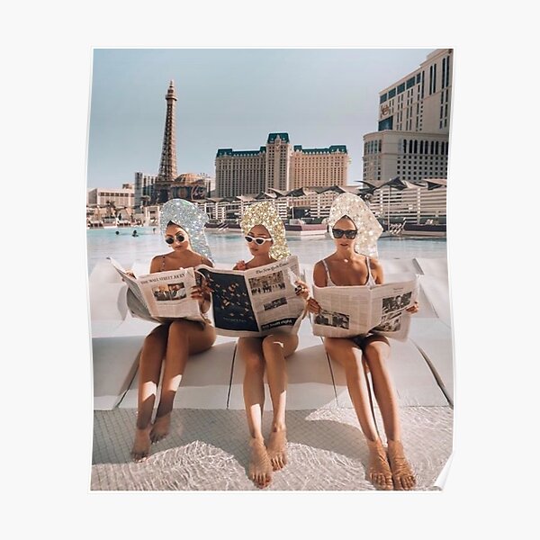 Mode Vintage Filles Esthétiques Lecture Journaux Poster