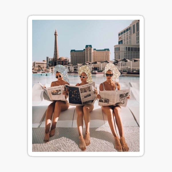 Mode Vintage Filles Esthétiques Lecture Journaux Sticker