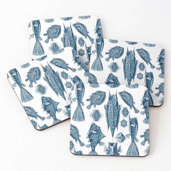 Item preview, Ernst Haeckel Ostraciontes Boxfish Prussian Blue designed and sold by aimeewilson.