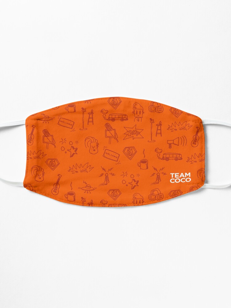 Alternate view of Team Coco Orange Doodles Mask