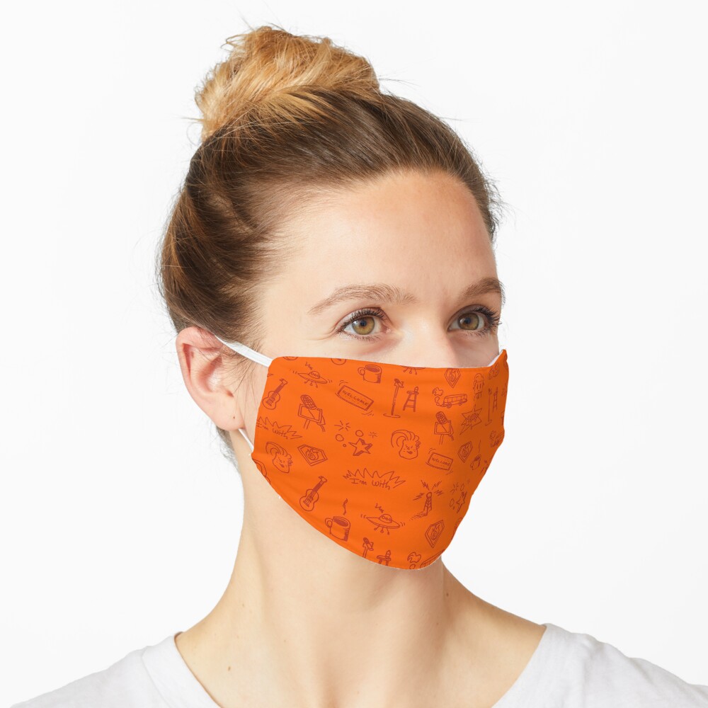 Team Coco Orange Doodles Mask