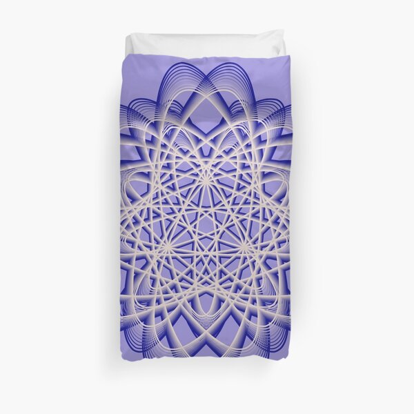 Abstract Blue Violet Atomic Swaps Duvet Cover