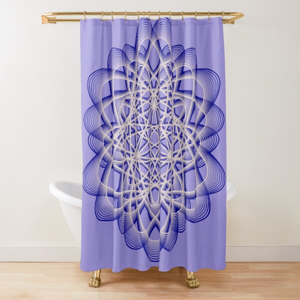 Abstract Blue Violet Atomic Swaps Shower Curtain