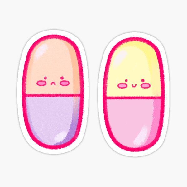 Menhera Kawaii Happy & Sad Pills Stickers Sticker